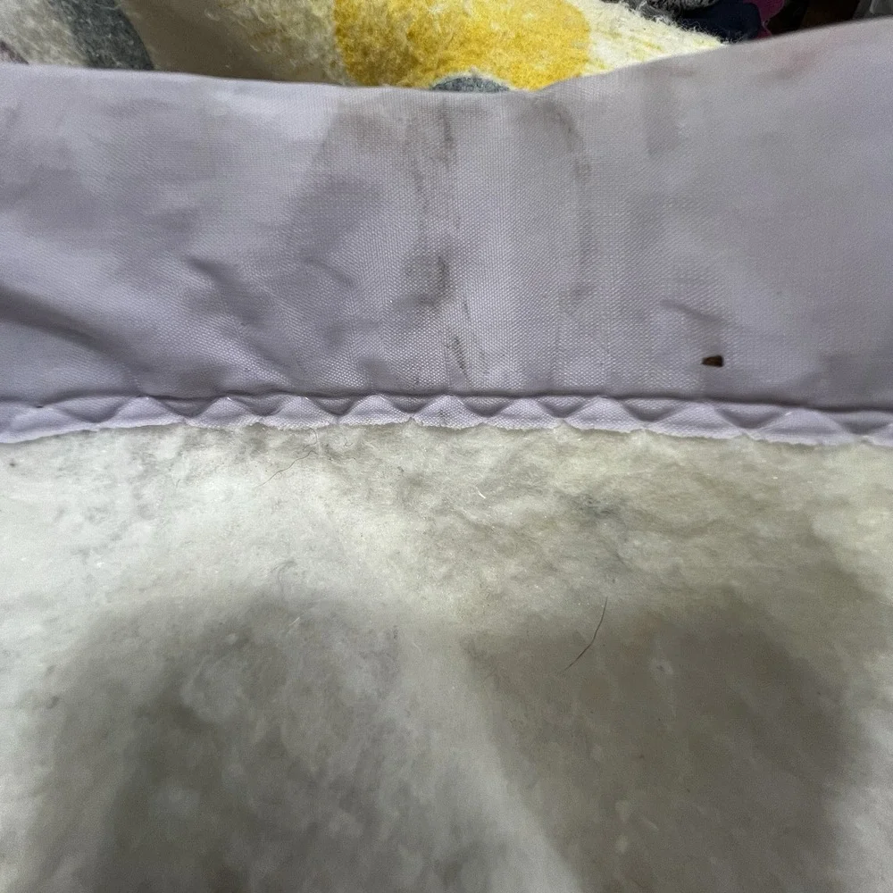 Vintage Rainbow‎ Cloud Sun Fleece Baby Blanket Lavender Satin Trim Retro Nursery